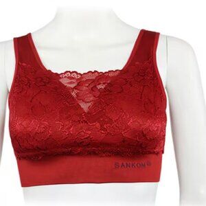 New SANKOM Support & Posture Bra! Red Lacy! M-L